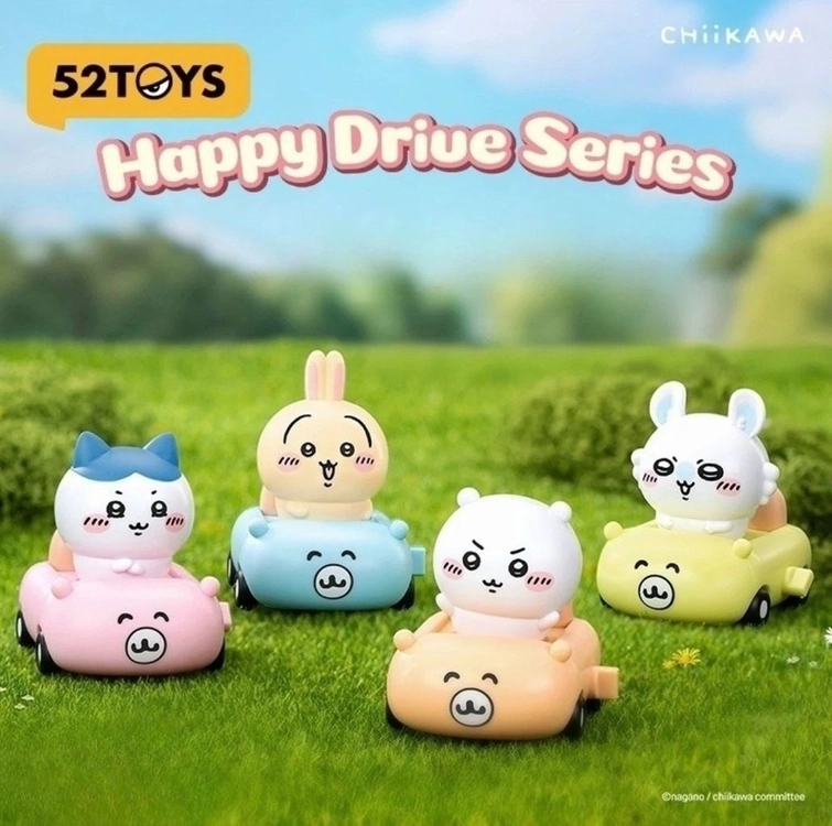 (미개봉)52TOYS 정품 먼작귀 자동차 태엽 피규어 치이카와 하치와레 우사기 모몽가 4종 일괄세트 이미지