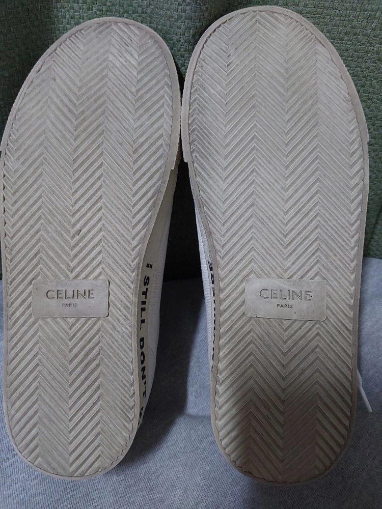 [정품/스페인산] 셀러브리티 픽 셀린느(CELINE) 블랭크 타이포그래피 캔버스 로우탑 이미지