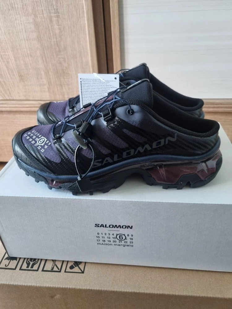 살로몬 x MM6 메종 마르지엘라 XT-4 뮬 블랙 나인 아이언 280사이즈 새상품 이미지