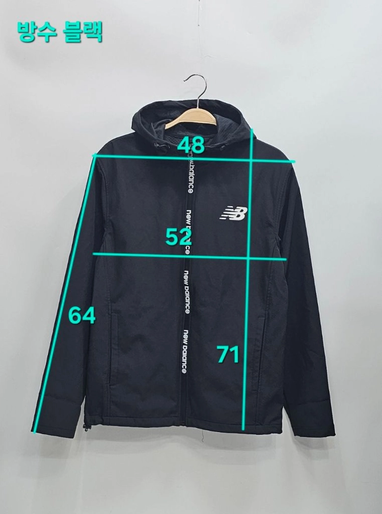 뉴발란스 22FW 레트링 후드 풀집업 자켓 / 남 S (추천 95~100) 블랙 이미지