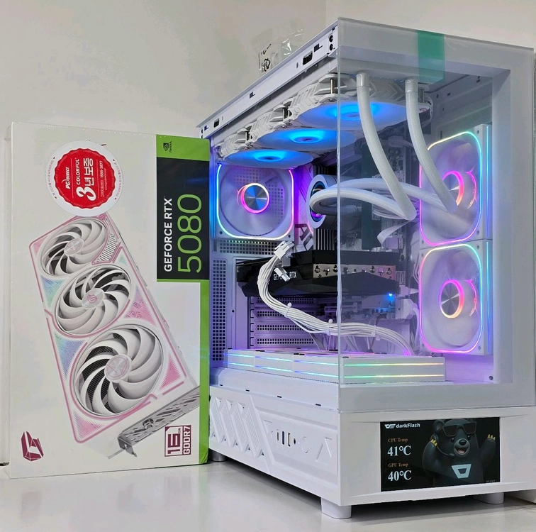 (9850X3D 새제품 수랭 화이트)RTX5080, 32GB,수랭쿨러,1000W GOLD, 방송게이밍컴퓨터본체 이미지