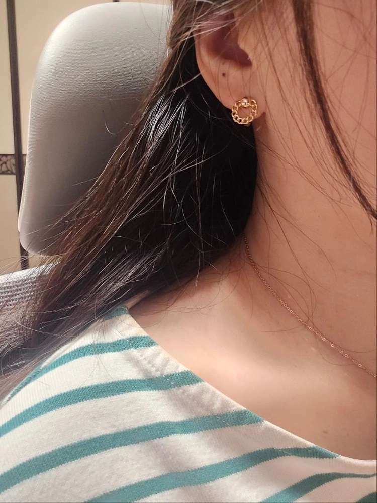 18k핑크골드 데일리 볼 귀걸이 이미지