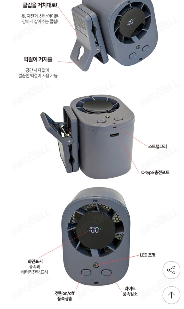 휴대용 바디팬(손풍기,선풍기) 이미지