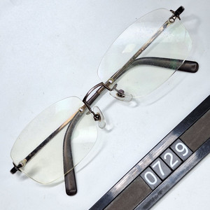 후지 V-2010 안경테 안경 54mm 무테 브론즈 일본 제조 수입 빈티지 레트로 클래식 복고 앤틱 복고 Y2K 이미지
