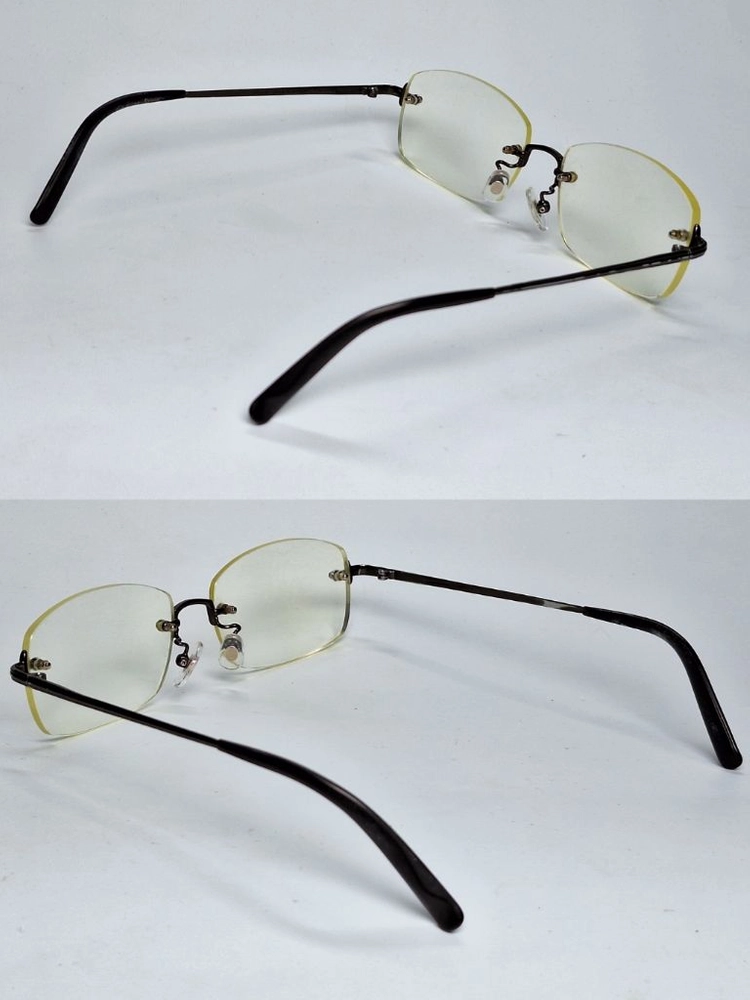 후지 V-2010 안경테 안경 54mm 무테 브론즈 일본 제조 수입 빈티지 레트로 클래식 복고 앤틱 복고 Y2K 이미지