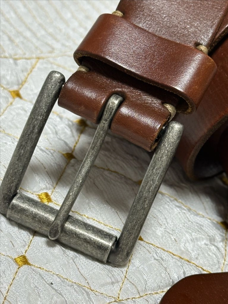 빈티지 감성의 빈티지 잠금식 소가죽 벨트, GENUINE LEATHER 1등급 천연 가죽 이미지