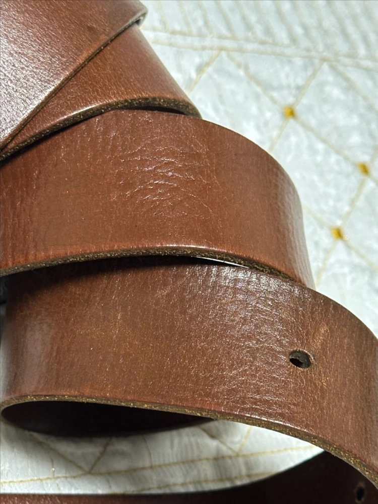 빈티지 감성의 빈티지 잠금식 소가죽 벨트, GENUINE LEATHER 1등급 천연 가죽 이미지