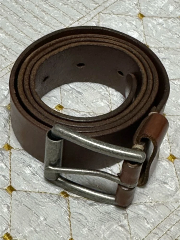 빈티지 감성의 빈티지 잠금식 소가죽 벨트, GENUINE LEATHER 1등급 천연 가죽 이미지