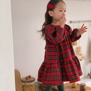 레드 체크원피스 M (120) 이미지