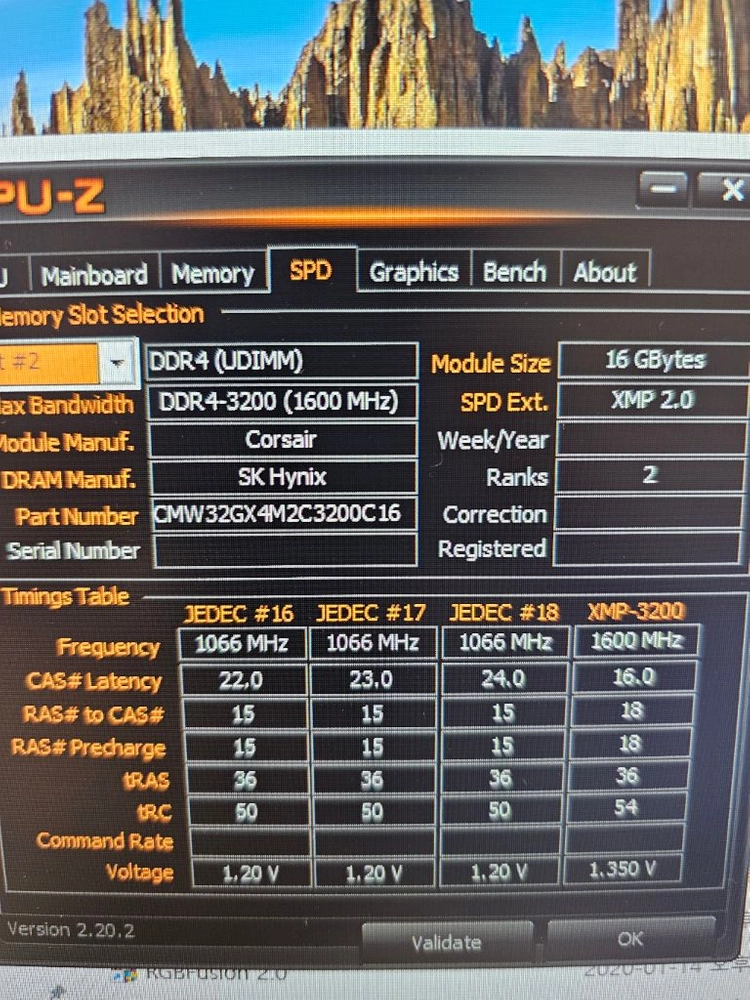 CORSAIR vengeance RGB 프로 ddr4-3200 32GB(16*2) 이미지