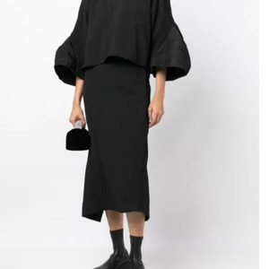 사카이 SACAI 정품 드로스트링 니트배색 롱스커트 2사이즈 거의새상품 이미지