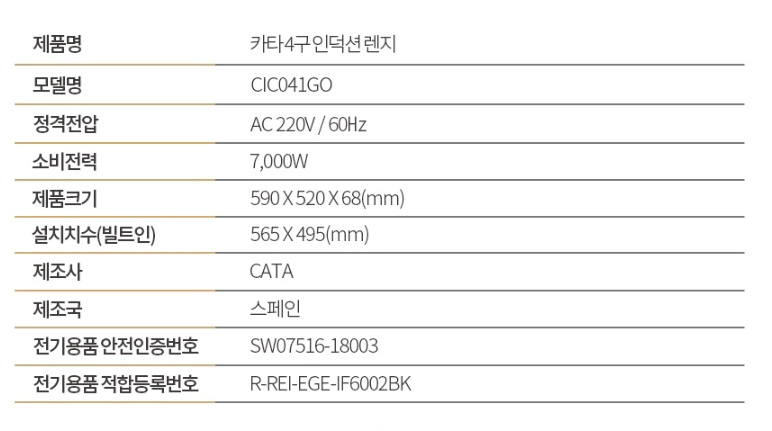 4구 인덕션 전기레인지 이미지