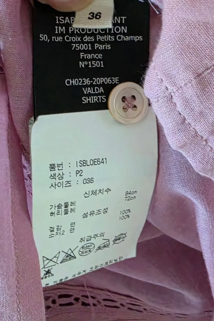 정품 이자벨마랑 발다 핑크색 블라우스 36 마쥬 산드로 코스 한섬 시에 쟈딕앤볼테르 이미지