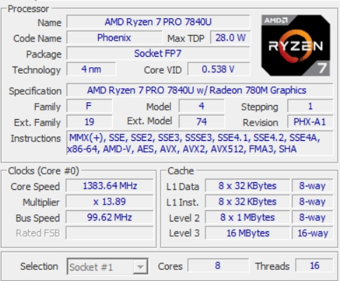 레노버 씽크패드 X13 Gen 4 AMD 7840U onboard32GB. 이미지