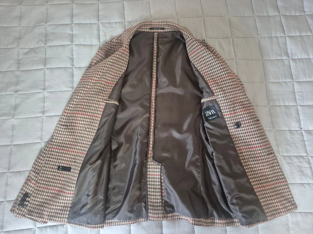 ZARA 자라 모로코산 하운드투스 건 클럽 체크 자켓 이미지