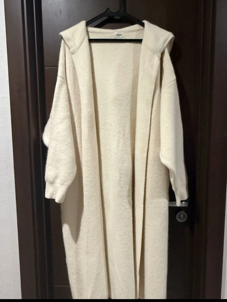 뮤제라 라온 아이보리 후드 라쿤코트 이미지