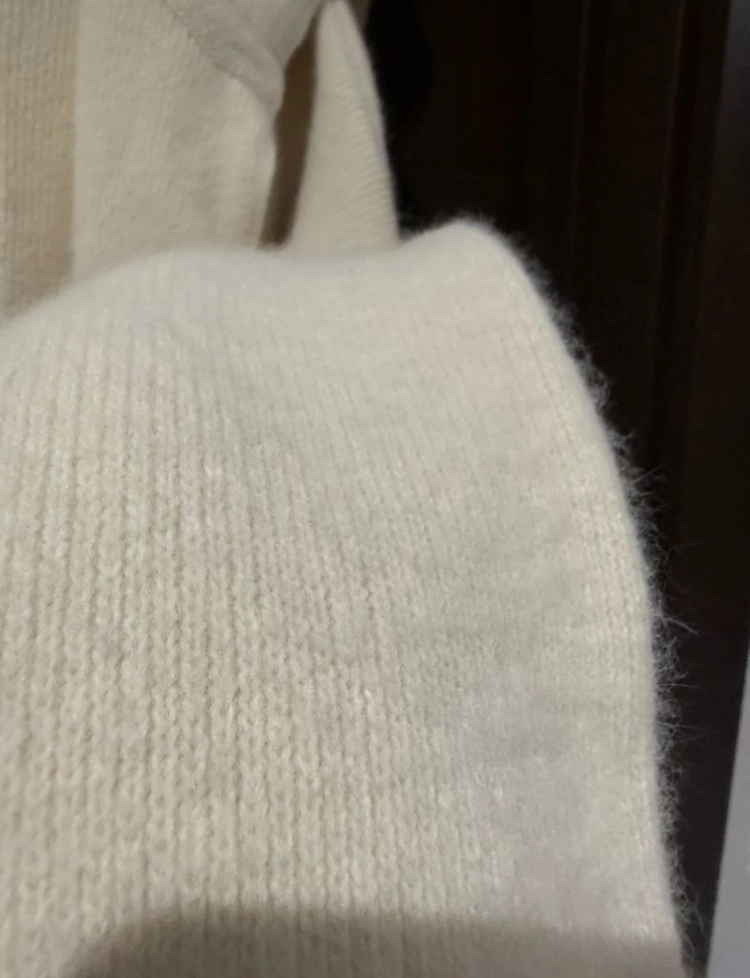 뮤제라 라온 아이보리 후드 라쿤코트 이미지