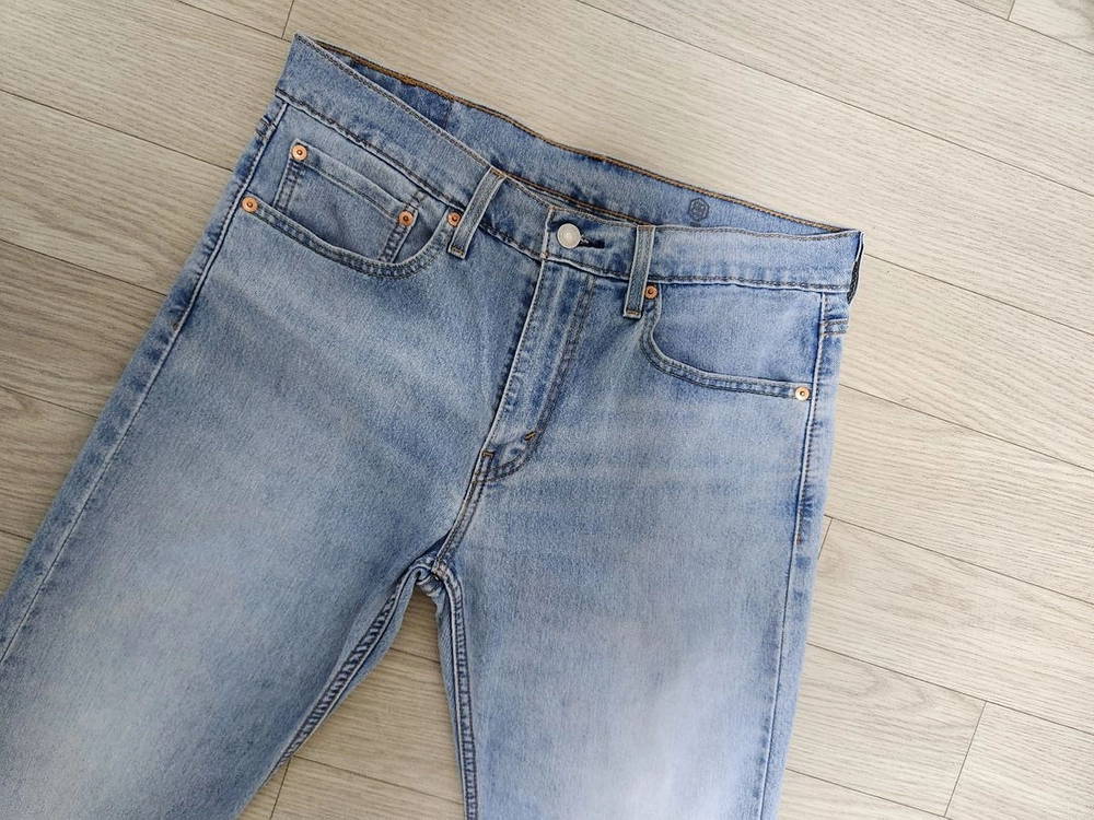 (32~33)리바이스502 남성 크롭 연청 데님팬츠 이미지