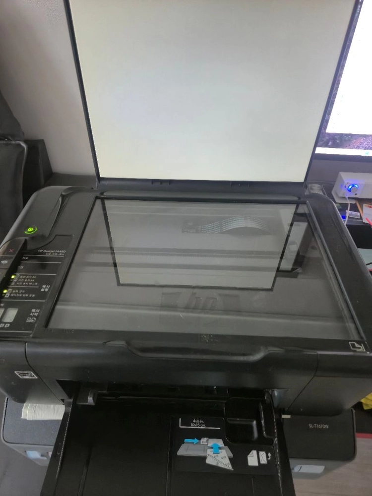 HP 잉크젯 복합기 F4580 인쇄 프린터, 스캐너, 복사 기능 깨끗하고 작동잘됩니다 이미지