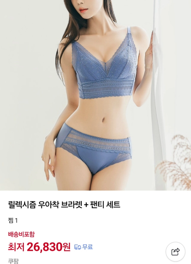 레이스 브라팬티 세트 이미지