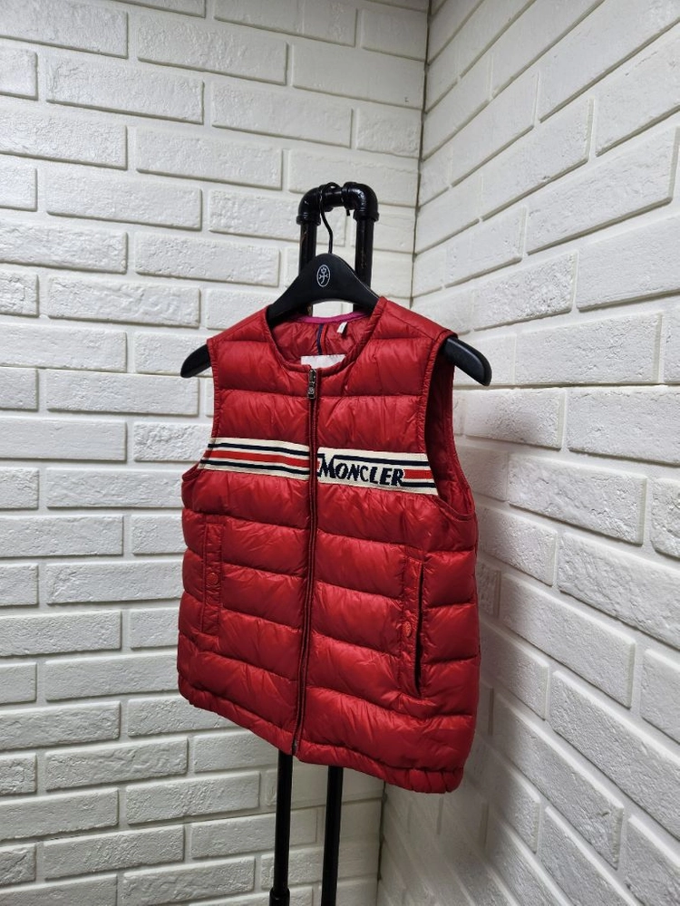 [10y/정품] 몽클레어 키즈 패딩조끼 레드 이미지