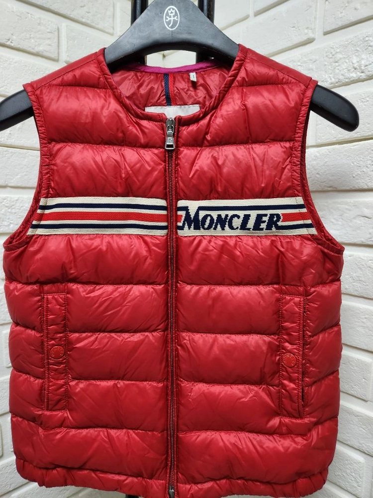 [10y/정품] 몽클레어 키즈 패딩조끼 레드 이미지