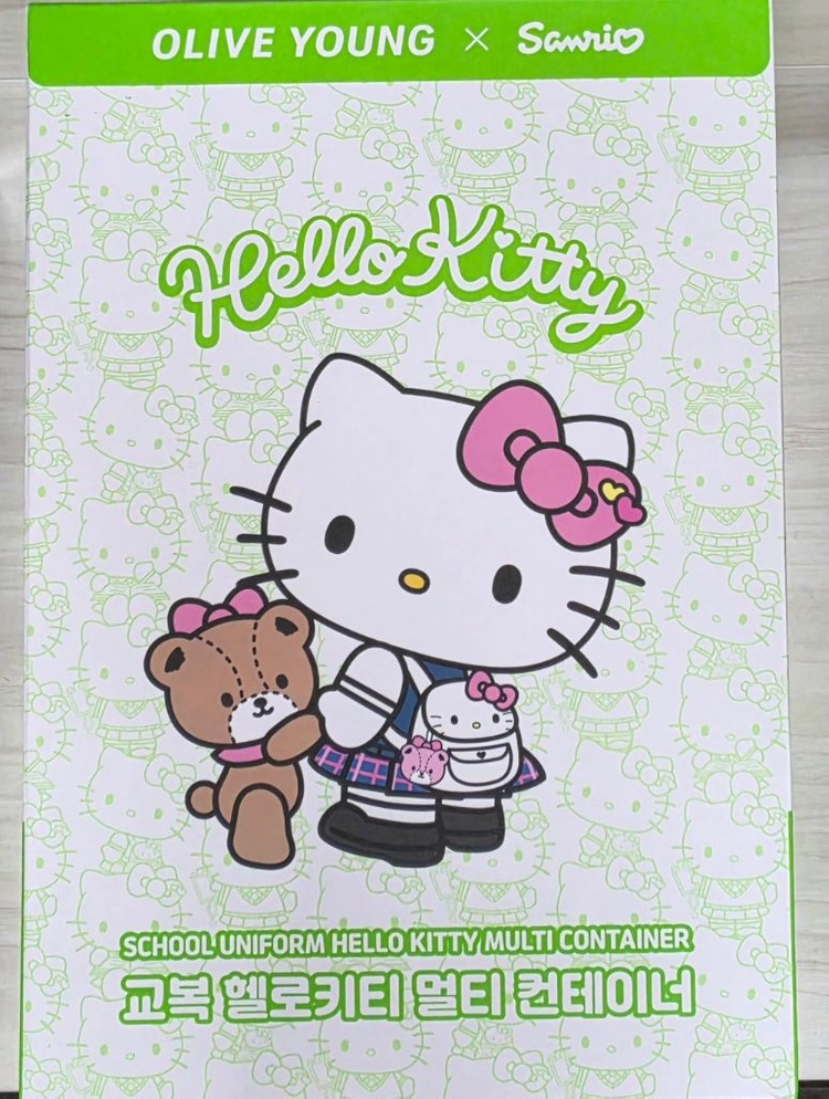 올리브영 교복 헬로키티 멀티 컨테이너 미개봉 새상품 헬로키티 교복 컨테이너 이미지