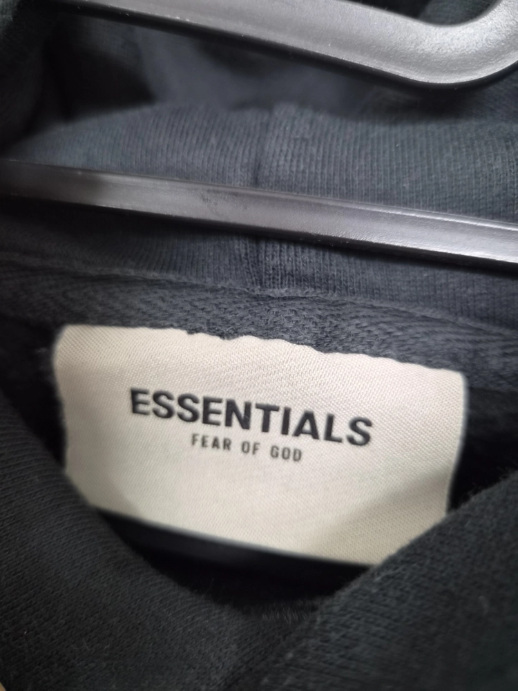 피어오브갓 에센셜(ESSENTIALS) 오버핏 후드티 (블랙 / M/105) 이미지
