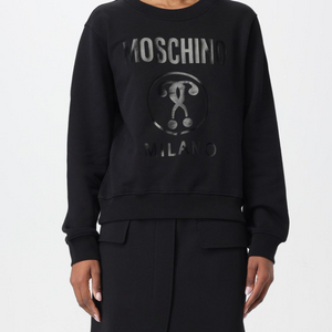 모스키노 꾸뛰르 MOSCHINO 블랙 로고 후드티 38사이즈 코튼100 포르투갈제 이미지