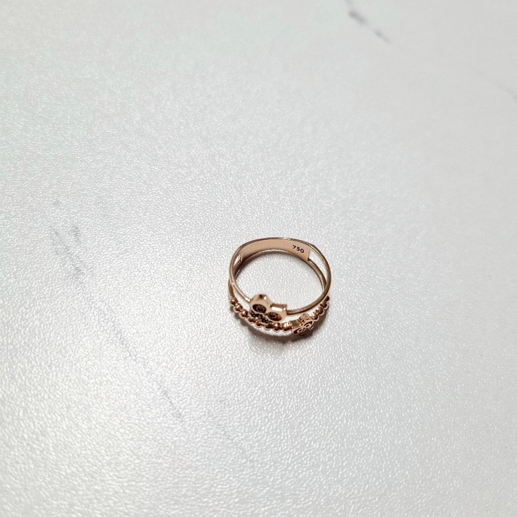 18k 두줄 부엉이반지 11.5호 핑크골드 이미지