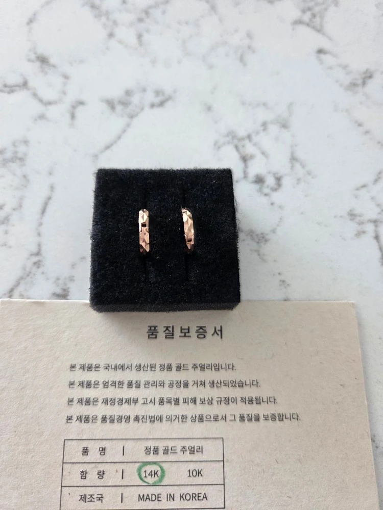 14 K커팅 원터치링 귀걸이 이미지