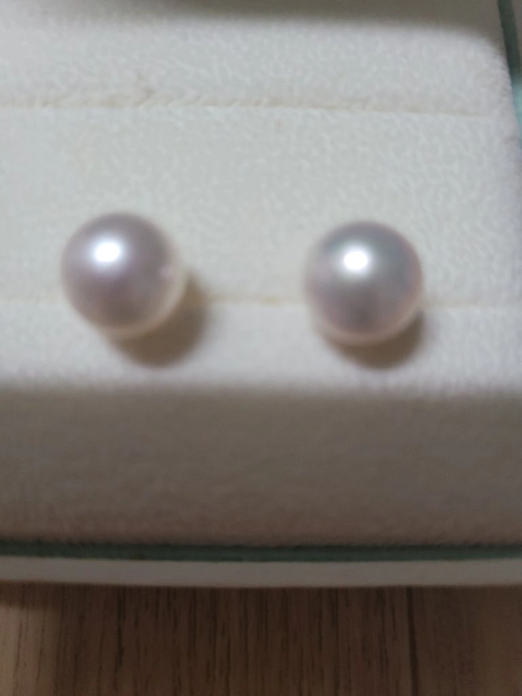 아코야 진주 귀걸이 9mm 화이트골드 14k (에눌 답 안함) 이미지