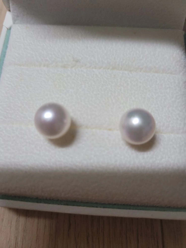 아코야 진주 귀걸이 9mm 화이트골드 14k (에눌 답 안함) 이미지