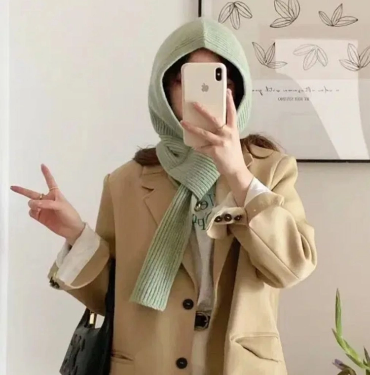 페일그린(민트) 니트 투웨이 바라클라바 이미지