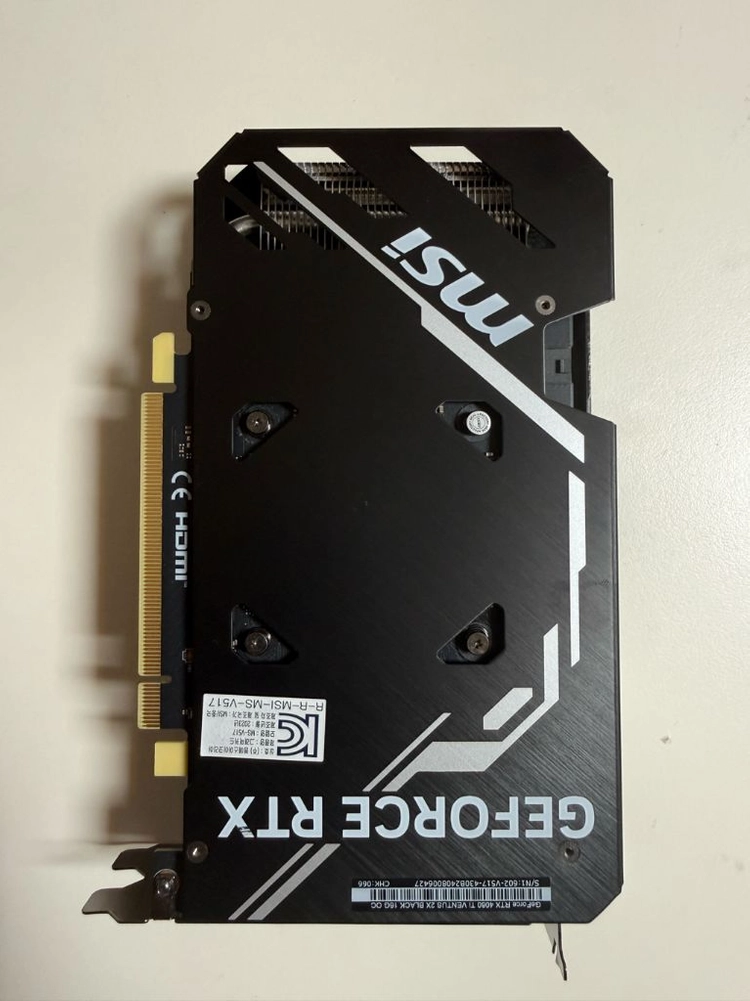 MSI RTX4060 Ti 16GB VENTUS 2X BLACK OC 27년 10월 보증 이미지