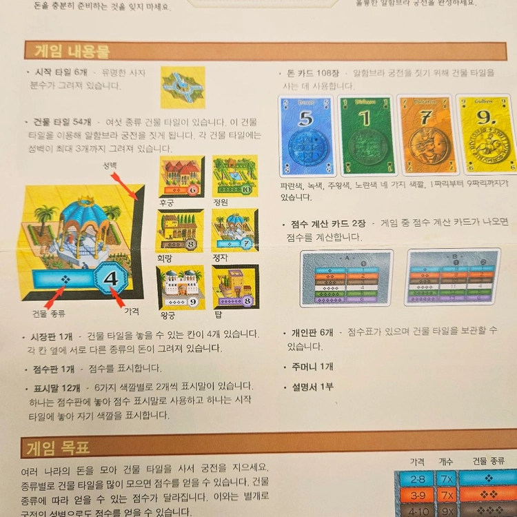 (새제품)알함브라 보드게임, 한글판 이미지