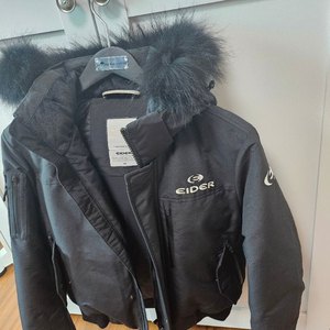 아이더숏패딩 블랙xs 1회착용 이미지