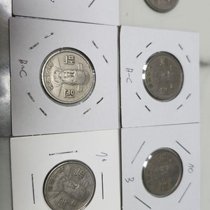1970년 100원 동전 6개 이미지