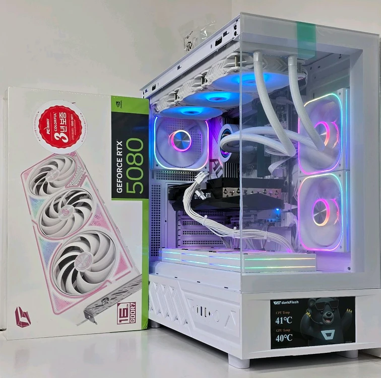 (9850X3D 새제품 수랭 화이트)RTX5080, 32GB,수랭쿨러,1000W GOLD, 방송게이밍컴퓨터본체 이미지