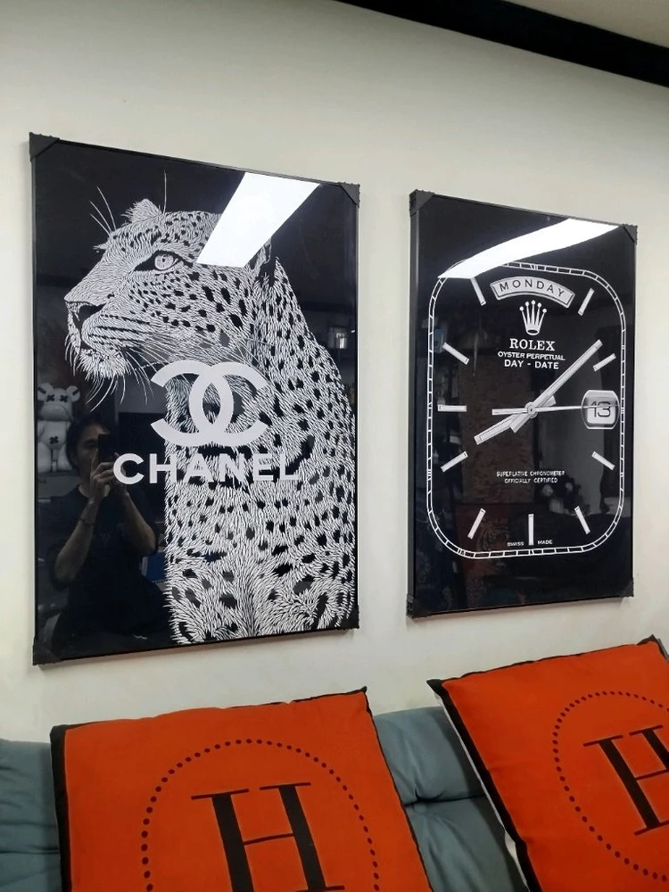 로렉스 롤렉스 거실인테리어 시계 시계그림 유화 꽃 그림액자 그림 액자 인테리어소품 이미지