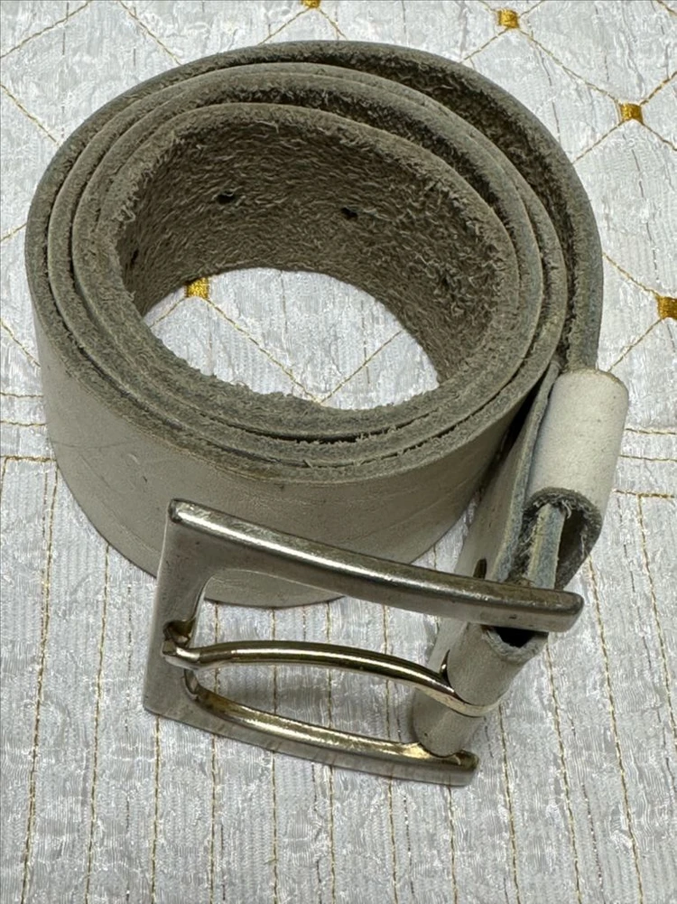 vintage 해외 빈티지 화이트 소가죽 벨트 이미지