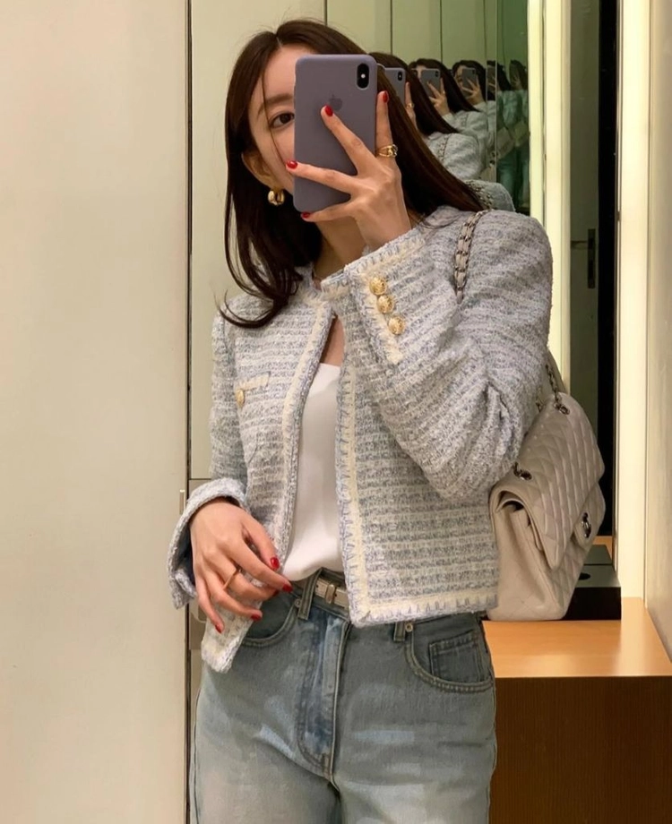 칙스라벨 셀레나 트위드 자켓(스카이블루)S 이미지
