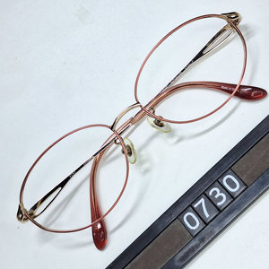 샤르망 Charmant FINI CH23335 안경테 안경 54mm 순 티타늄 골드 핑크 칠보 오벌형 일본 빈티지 이미지