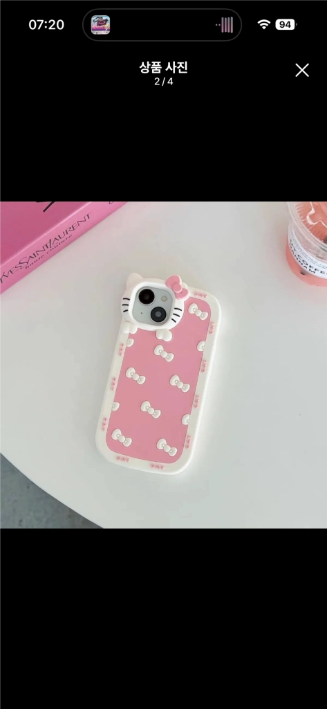 헬로 키티 고양이 실리콘 아이폰 13 케이스 이미지