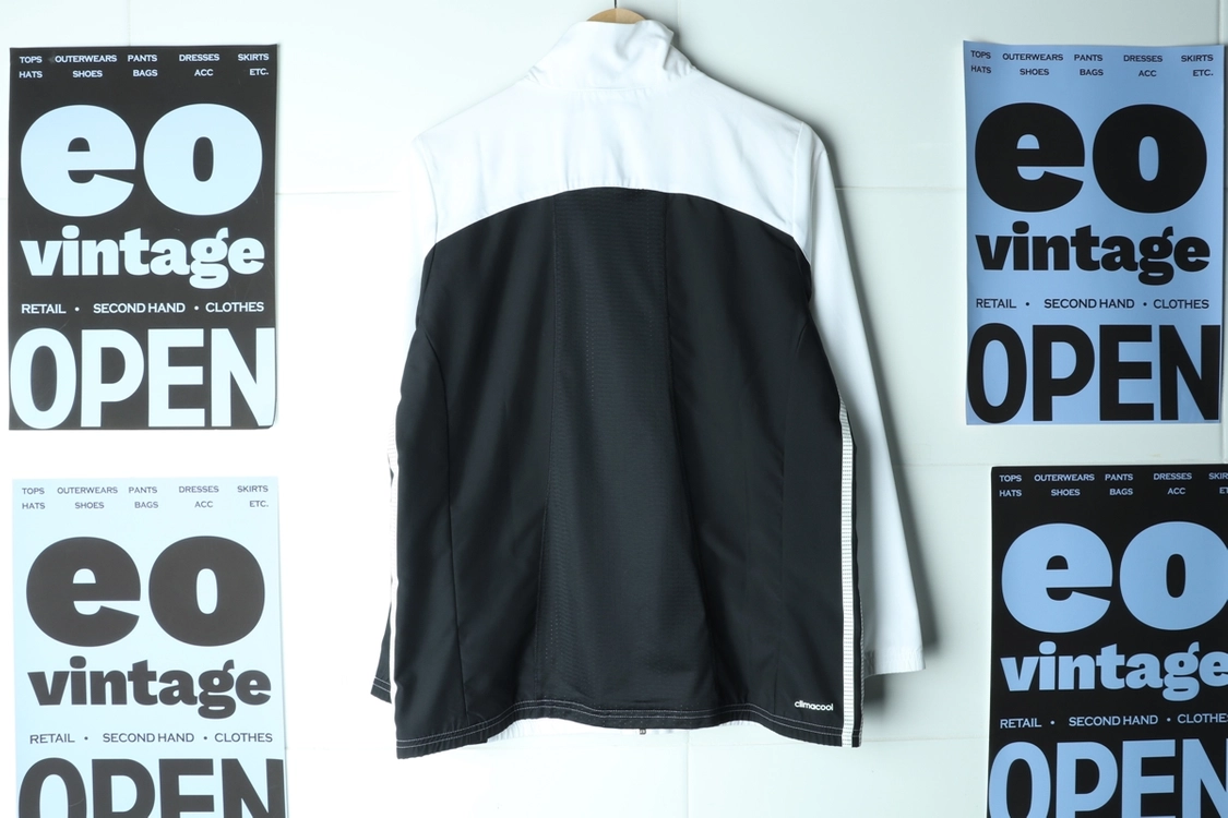 (L-XL) 아디다스 집업 바람막이 점퍼자켓 흰검 이미지