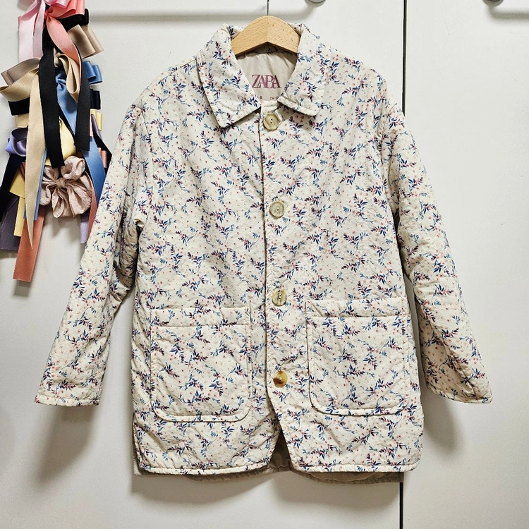 (8y,128cm) 자라 zara 키즈 플로랄 오버셔츠 경량패딩 이미지