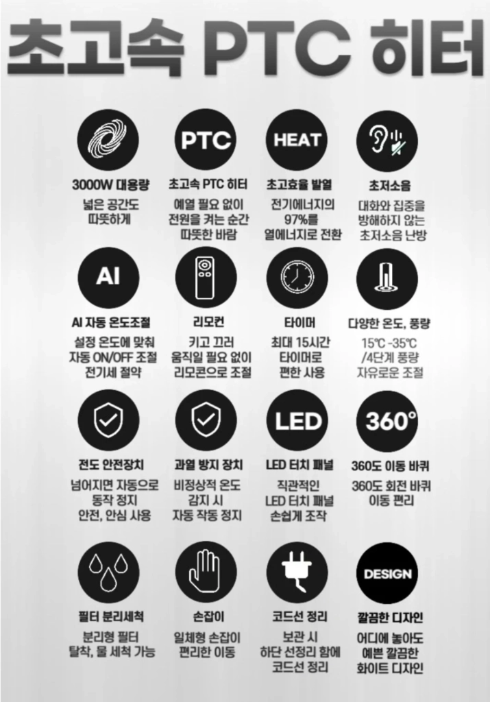 PTC 온풍기 3000w 이미지