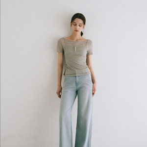 엘로주 Muse 레이어드 셋업 세이지 그레이 택포함 새상품 이미지