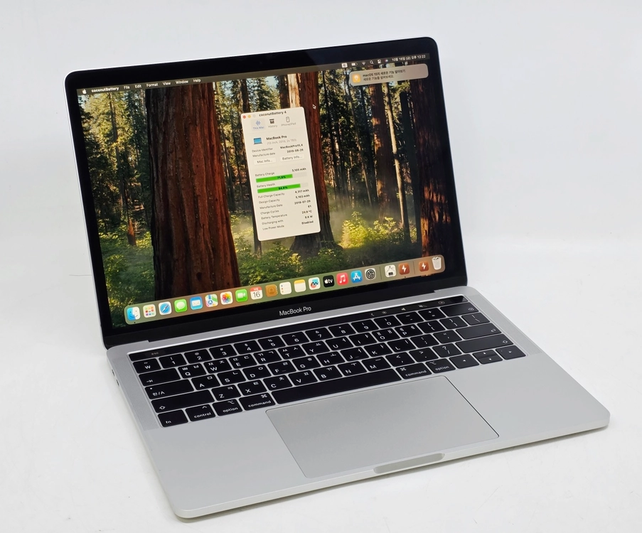 애플 2019 맥북프로 13인치 MUHR2KH/A i5 RAM 16GB SSD 256GB 실버 배터리 사이클 61회 - 안심되는 중고거래