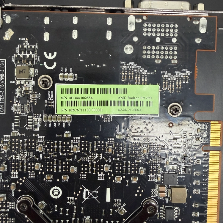 기가바이트 AMD 라데온 R9 290 4GB GDDR5 레퍼런스 그래픽카드 이미지